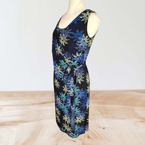 Japanese Weekend Maternity or Nursing Wrap Midi Dress Sz S Black Multi Print - Picture 3 of 8